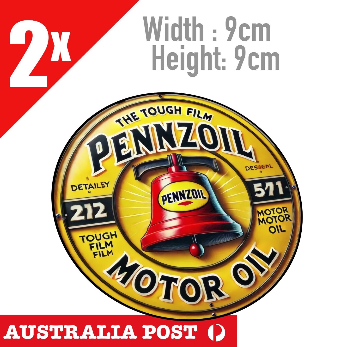 PENNZOIL Motor Oil Round damaged, Rustic Style Round  Stickers