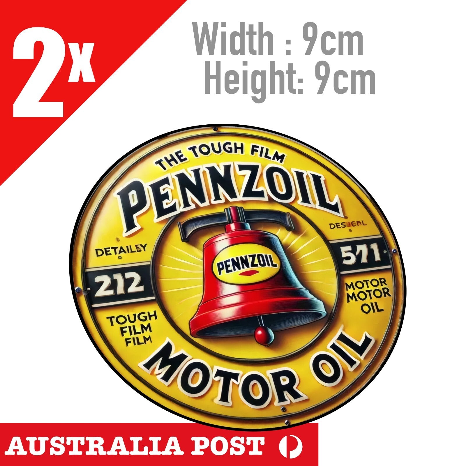 PENNZOIL Motor Oil Round damaged, Rustic Style Round  Stickers