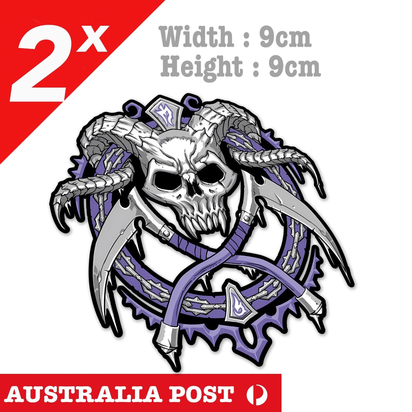 Gothic Devil Satan Star 666, Evil Skull Reaper Decal  Sticker