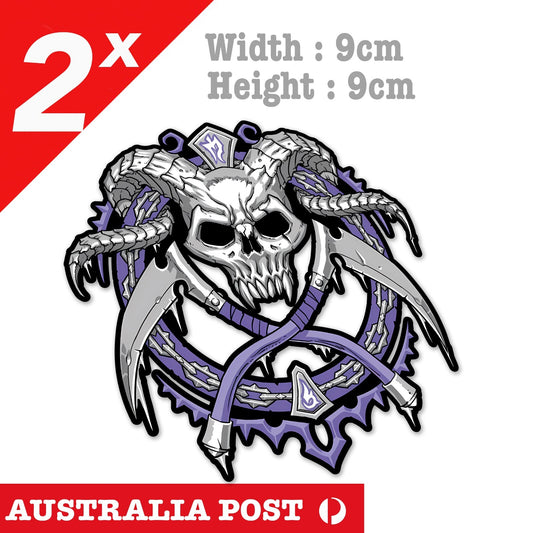 Gothic Devil Satan Star 666, Evil Skull Reaper Decal  Sticker