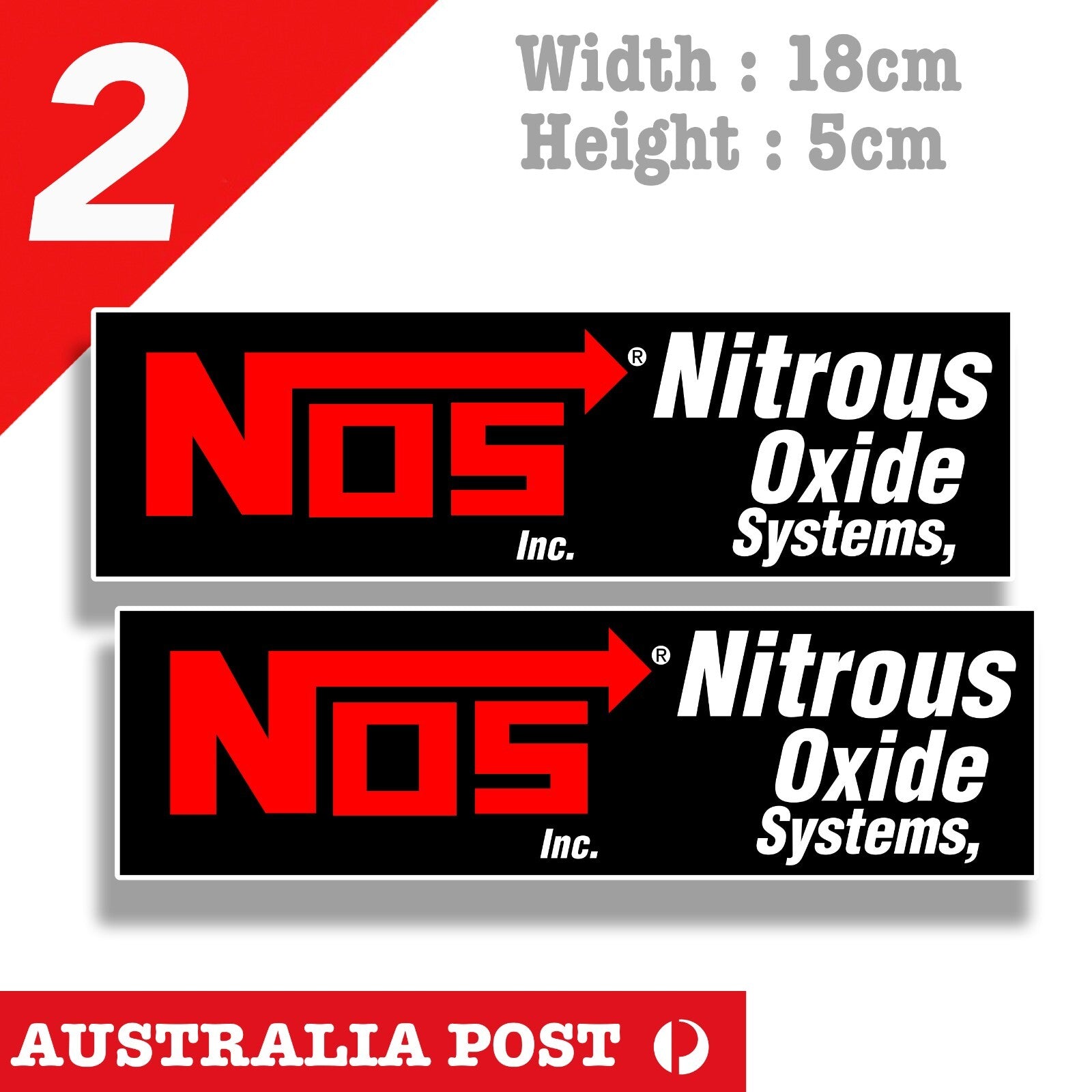 NOS Nitrous Oxide Systems Logo Vintage Banner Decal  Stickers