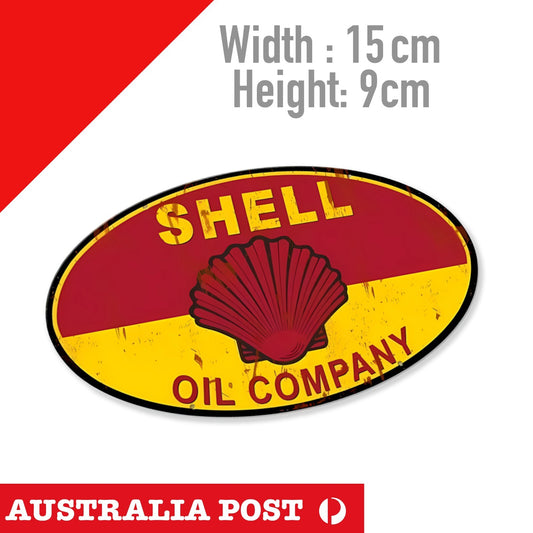 Shell Oil Company Logo, Vintage Sign, Old Sign, Fill Up Here Decal Stickers