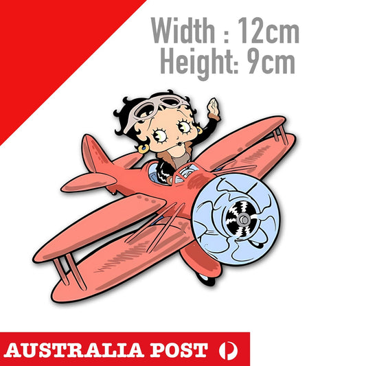 Betty Boop Girl Pilot , Betty Boop Vintage Sticker