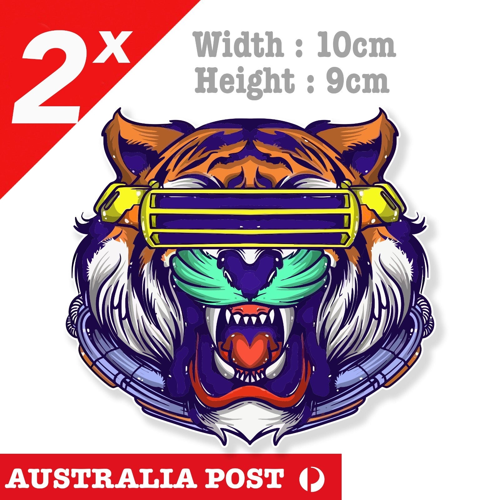 Angry Tiger, CYBERPUNK  Tiger Animal Sticker