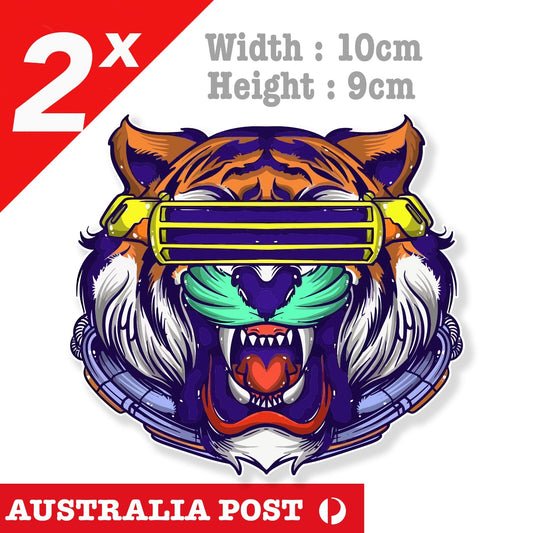 Angry Tiger, CYBERPUNK  Tiger Animal Sticker