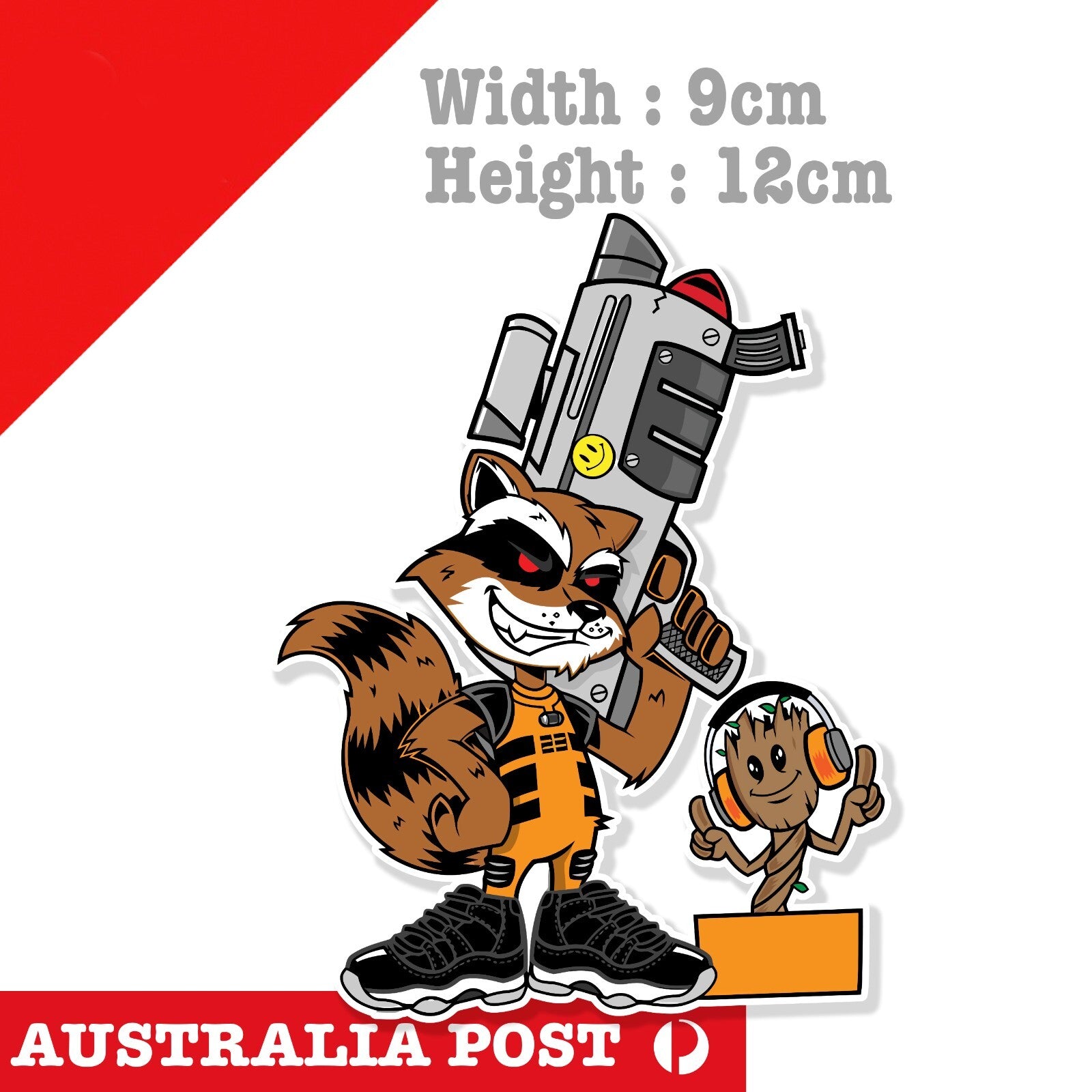 Rocket Raccoon and Groot, Guardian Of Galaxy , MARVEL Hero Sticker