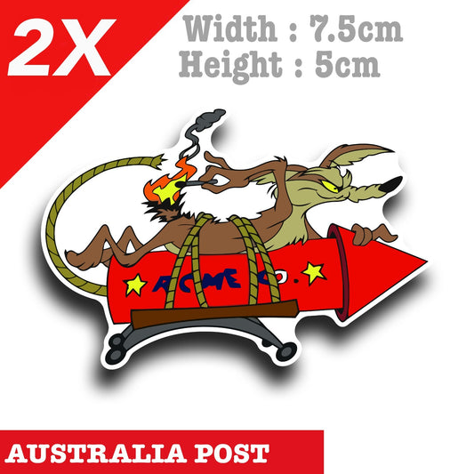 Road Runner Wile E. Coyote funny Small Laptop , Car  Decal Sticker 