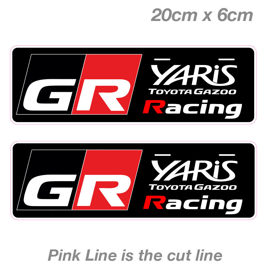 Toyota Yaris Gazoo Racing GR Black Slap x2 JDM Laptop , Car  Vinyl  Sticker 