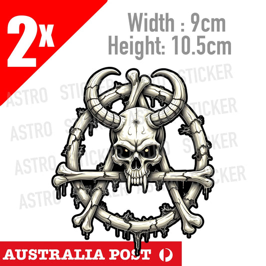 Skull Head, Skull Bones logo Stickers