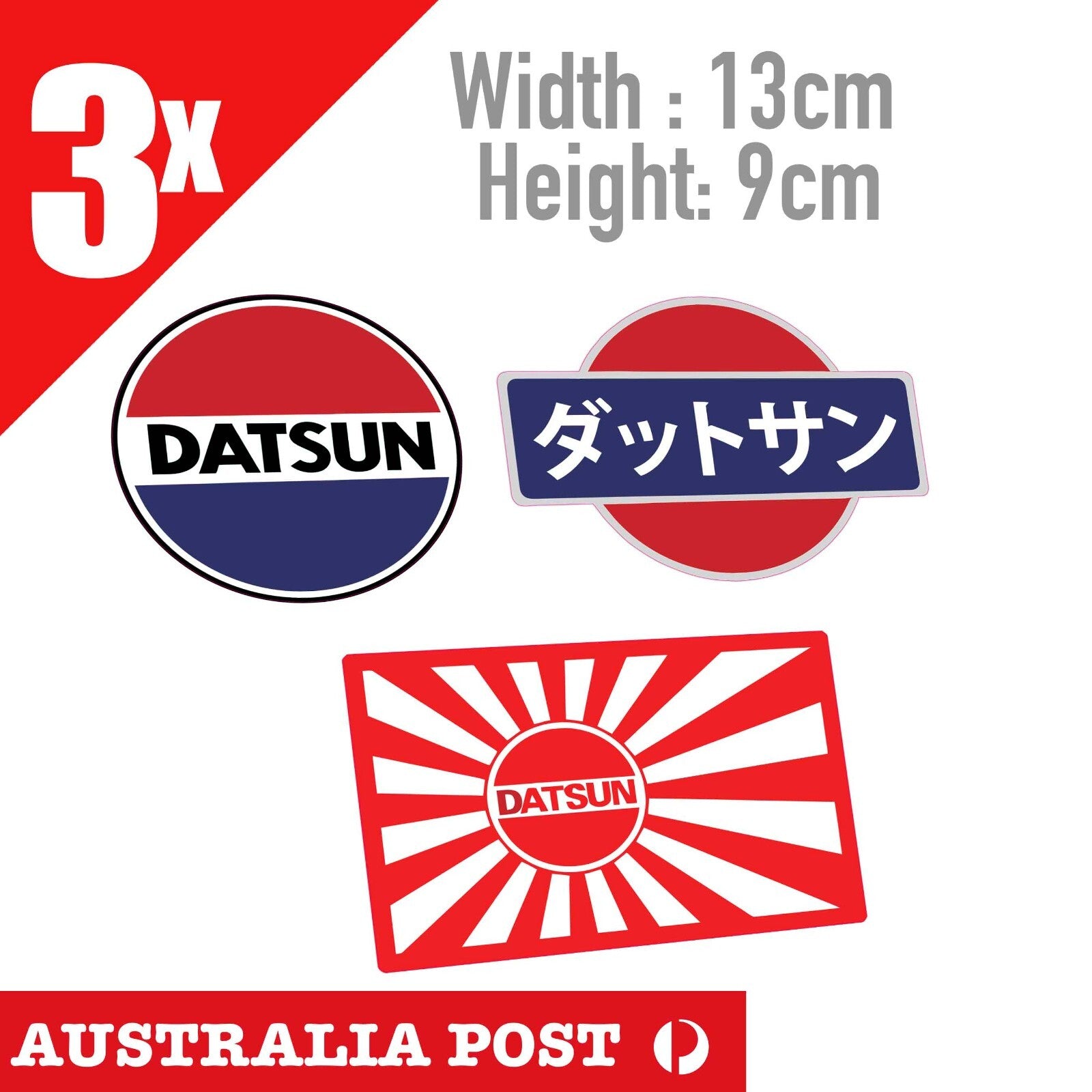 DATSUN Logo JDM JAPAN Rising Sun Flag LOGO Stickers