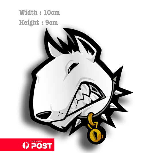 White Bull Terrier Atom Security Aggressive Dog Decal Sticker 
