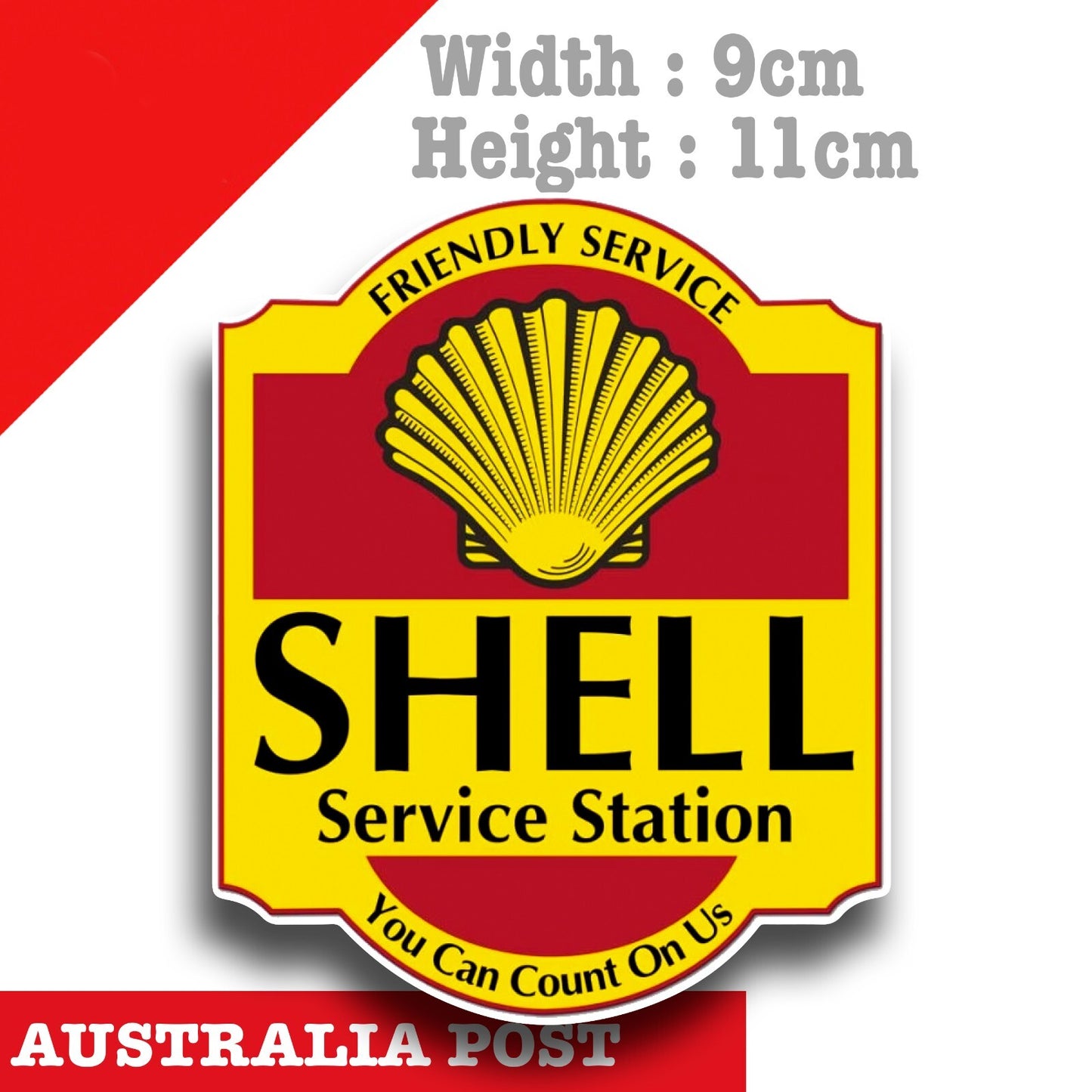 Shell Service Station Logo, Vintage Sign, Old Sign, Fill Up Here Decal Sticker