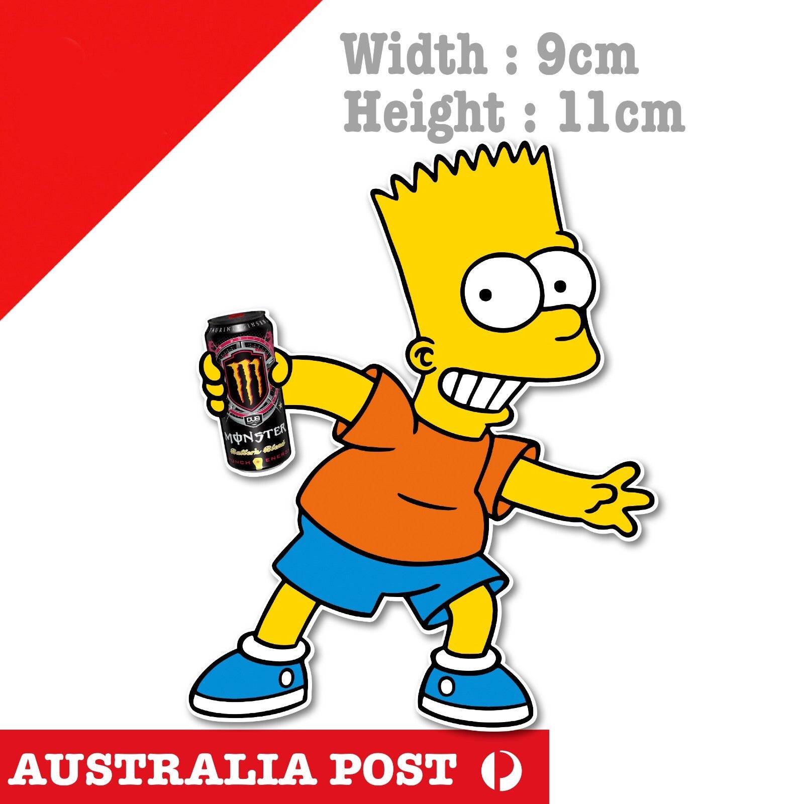 Monster Energy Drink Bart Simpson Funny Cartoon Sticker