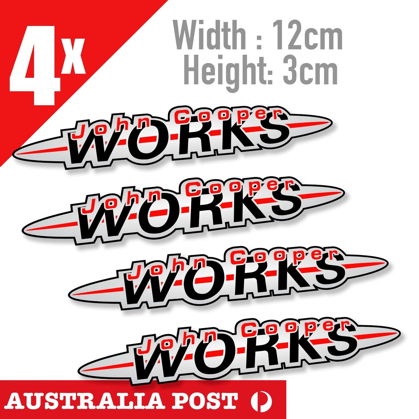 MINI Cooper JOHN COOPERS WORKS JDM logo  Cooper S x4 Stickers