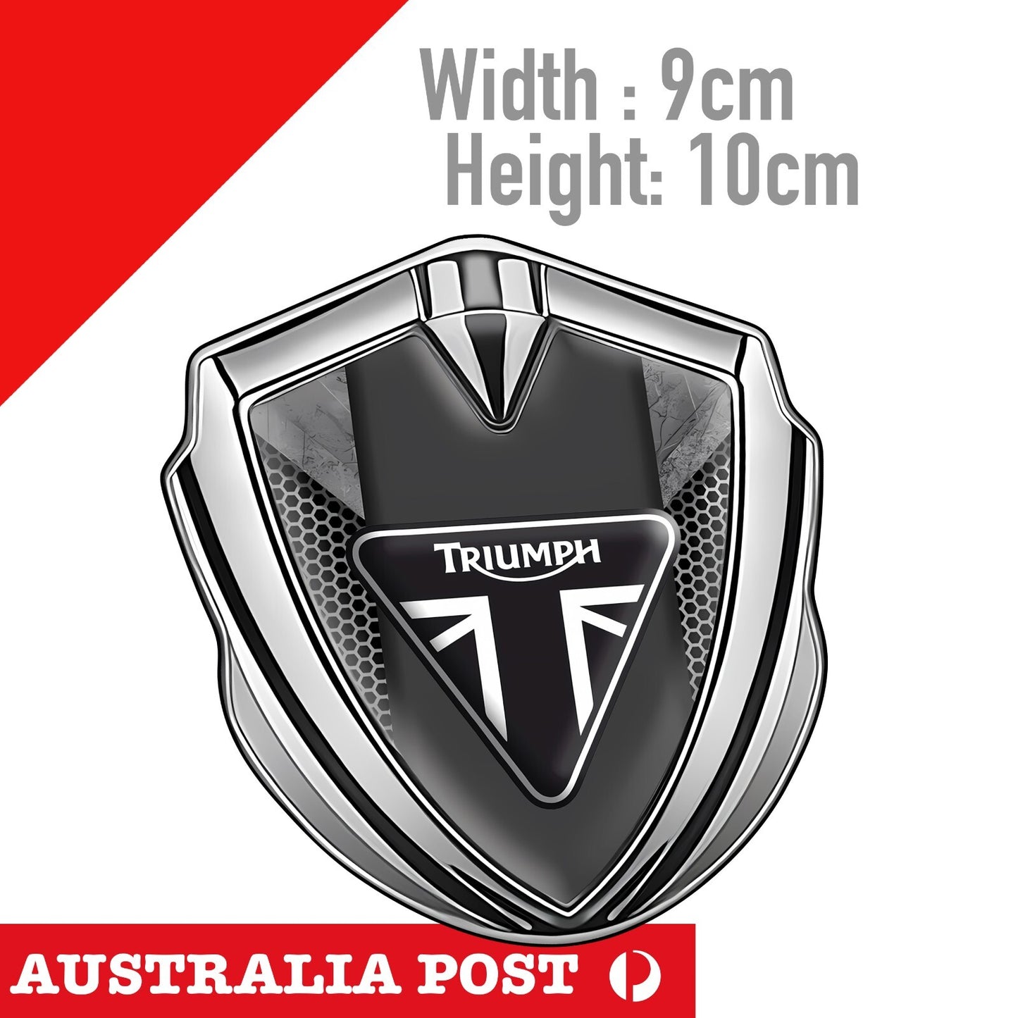 Triumph Motorcycle Logo Kingdom Chrome Style Badge, Helmet Bike Decal Sticker
