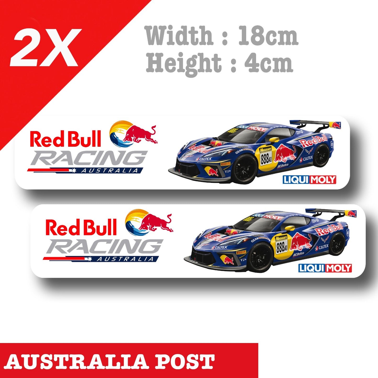 Red Bull Chevrolet CORVETTE GT3 V8 Supercars Banner , LIQUI MOLY OIL Sticker