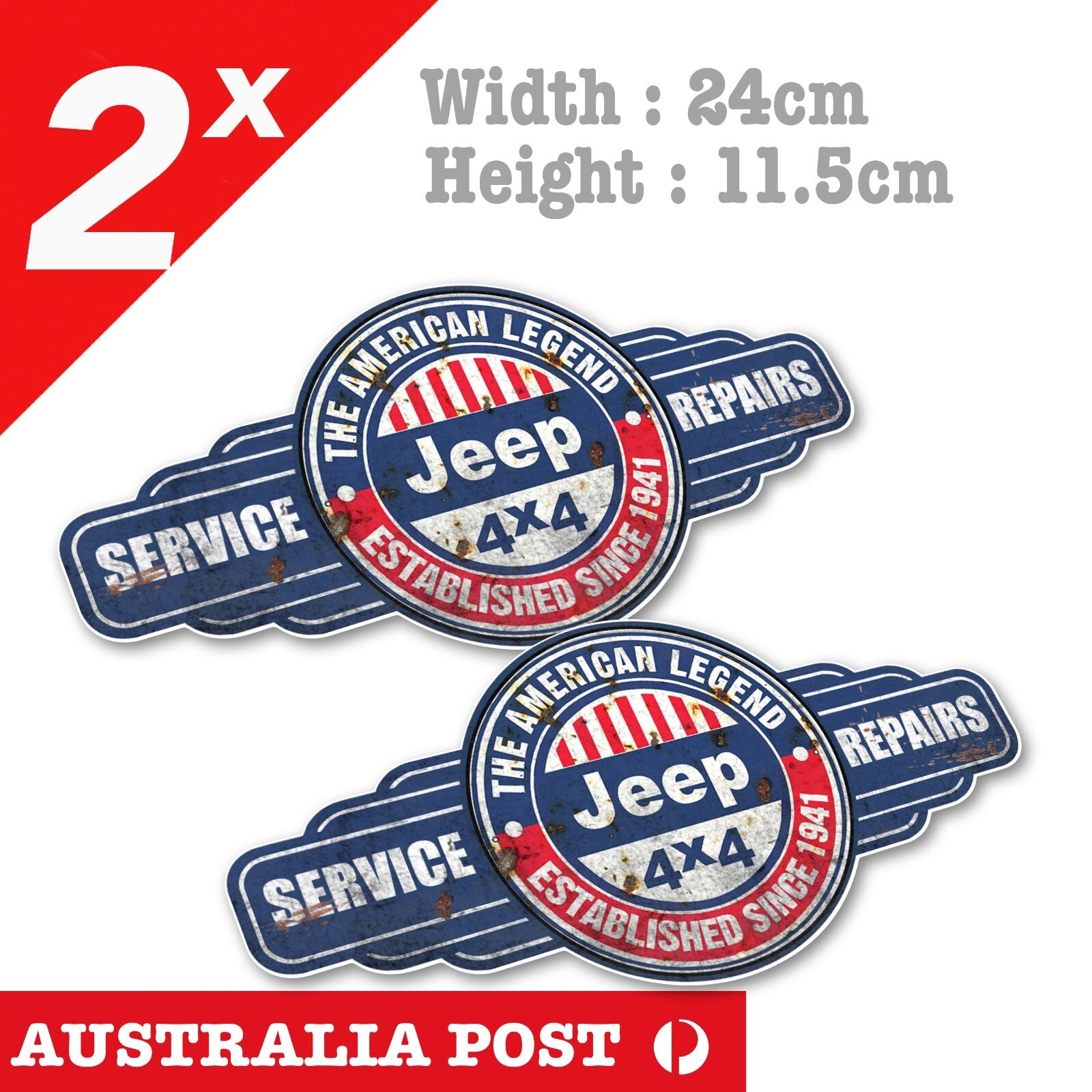 Jeep 4x4 American Legend Vintage Rusty Badge,Off Road, Service & Repair Stickers