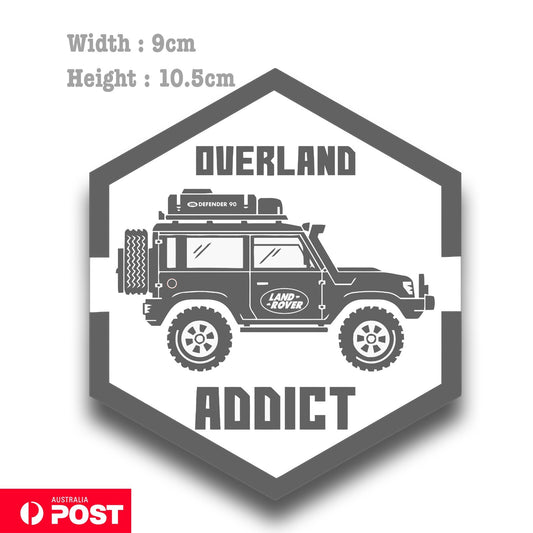 LAND ROVER - Over Land Addict - 4x4 Off Road - Land Rover Logo Decal Sticker