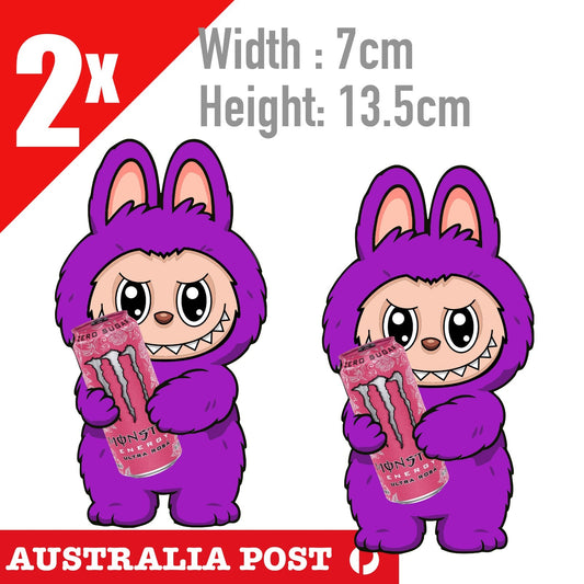 LaBUBU The Monsters ,Labubu Monster Energy Drink Purple  Monster  STICKER