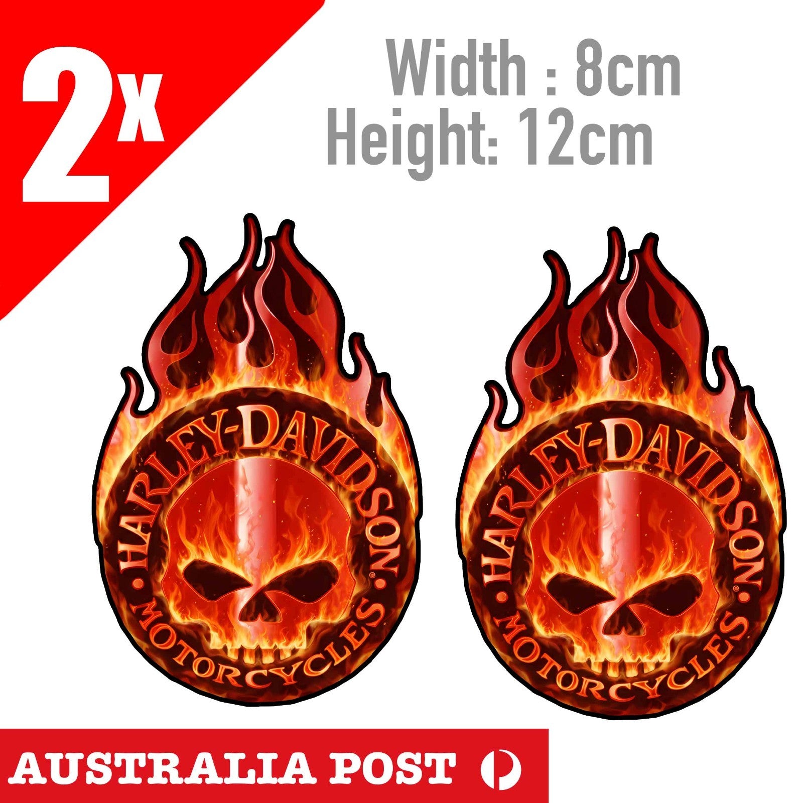 Harley Davidson Logo Motorcycle Logo, Skull Flame ,Fuel Tank, Helmet Stickers