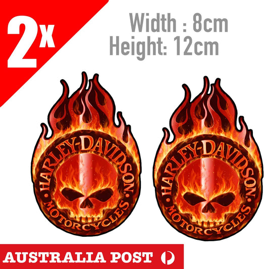 Harley Davidson Logo Motorcycle Logo, Skull Flame ,Fuel Tank, Helmet Stickers