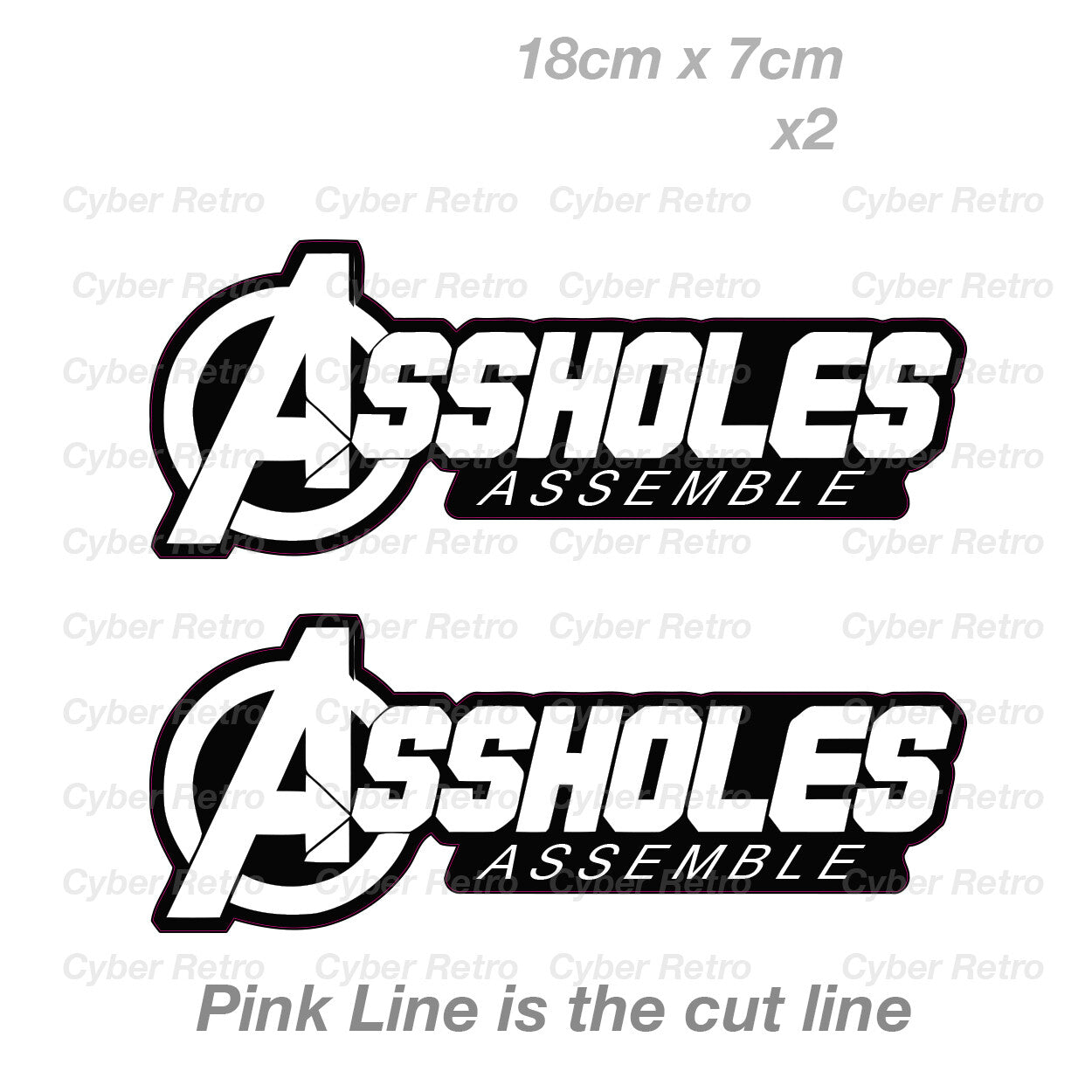 MARVEL AVENGERS - AS#HOLES Assemble Funny Vinyl  Sticker 