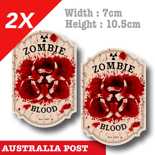 Zombie Blood Label, Zombie Biohazard Label Blood Decal Sticker