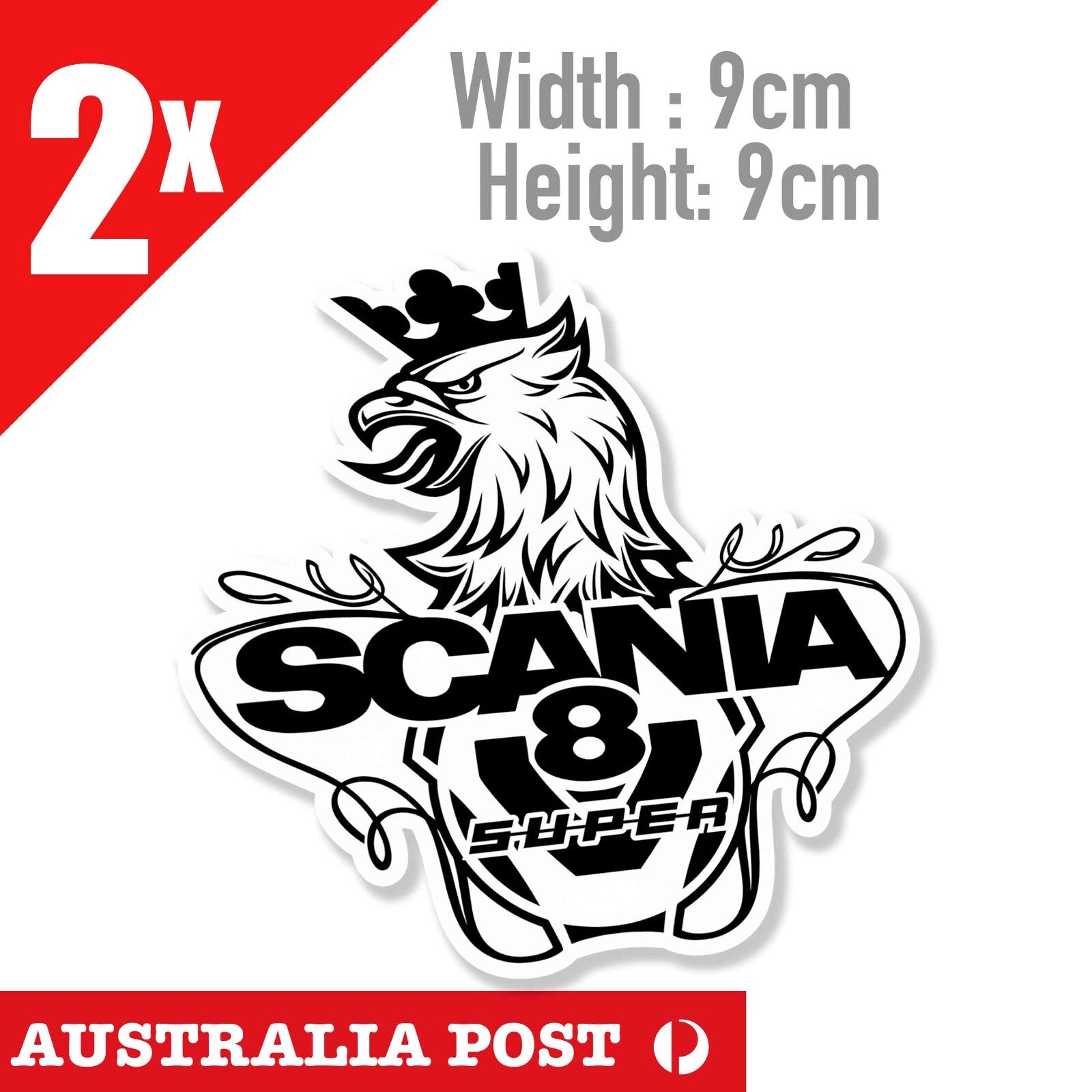 SCANIA Logo Australia Truck V8 Logo 2x Stickers