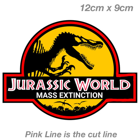 JURASSIC PARK Mass Extinction Laptop , Car  Vinyl  Sticker 