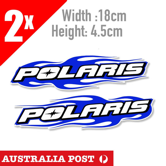 POLARIS Off Road Vehicle Blue Flame Banner  Sticker