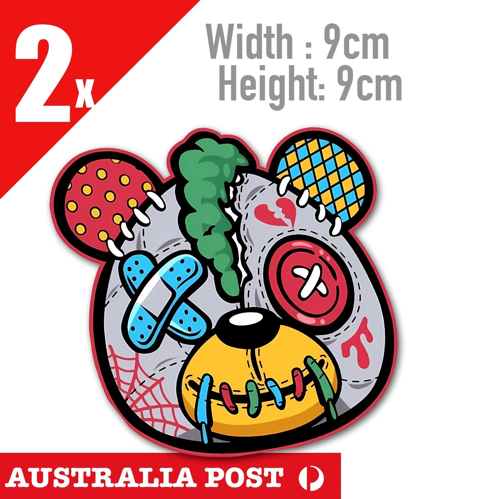 Care Bear Zombie VooDoo Plush Head Stickers