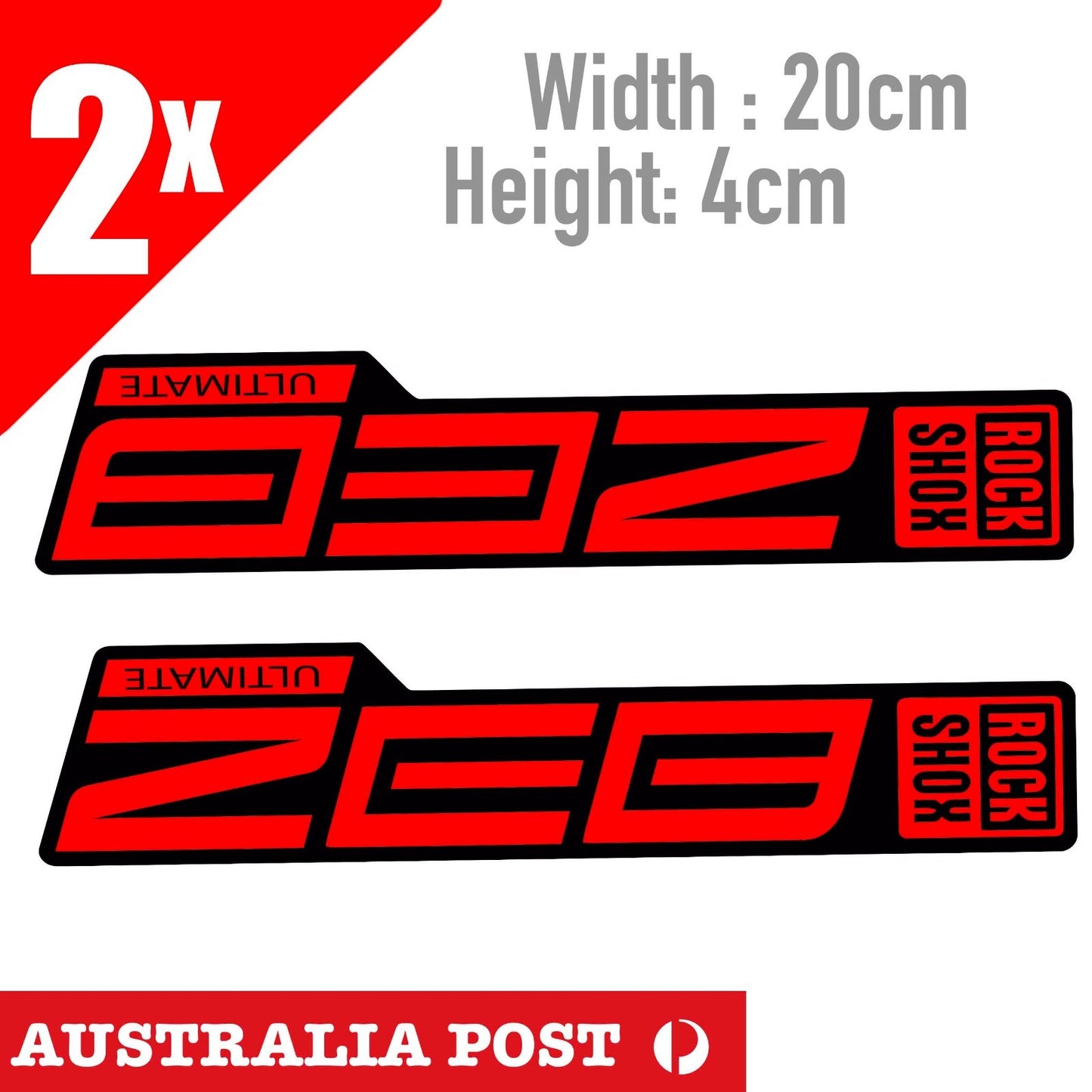 Rockshox ZEB style Fork Decal Front Suspension Decal Biycle MTB MX RED Sticker