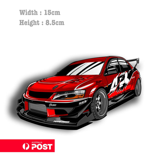 Mitsubishi Evo Tokyo Drift Ralli Art Vinyl  Sticker
