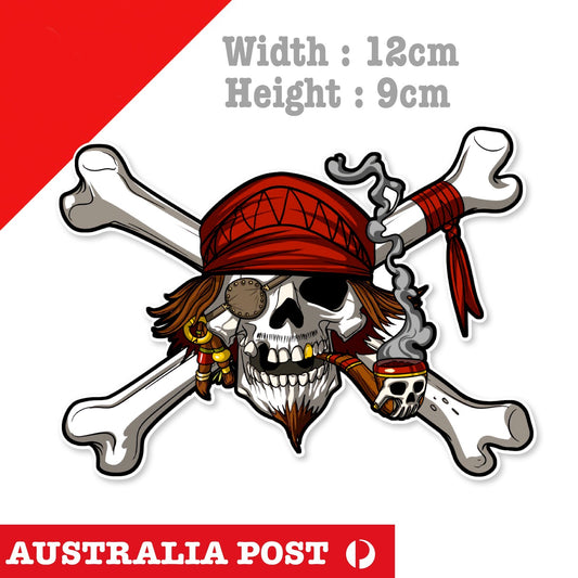 Pirate Skull Crossbones - Pirate Skull , Pirate King on Crossbones  Sticker