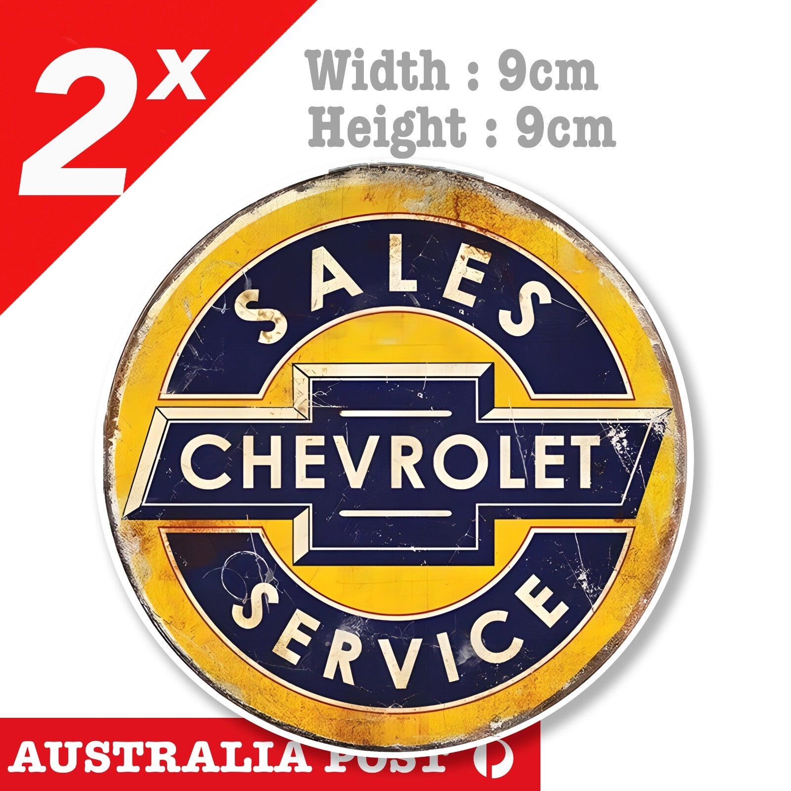 CHEVROLET Logo, SALES & Service Old Vintage Damaged, Rusted Scratched Stickers