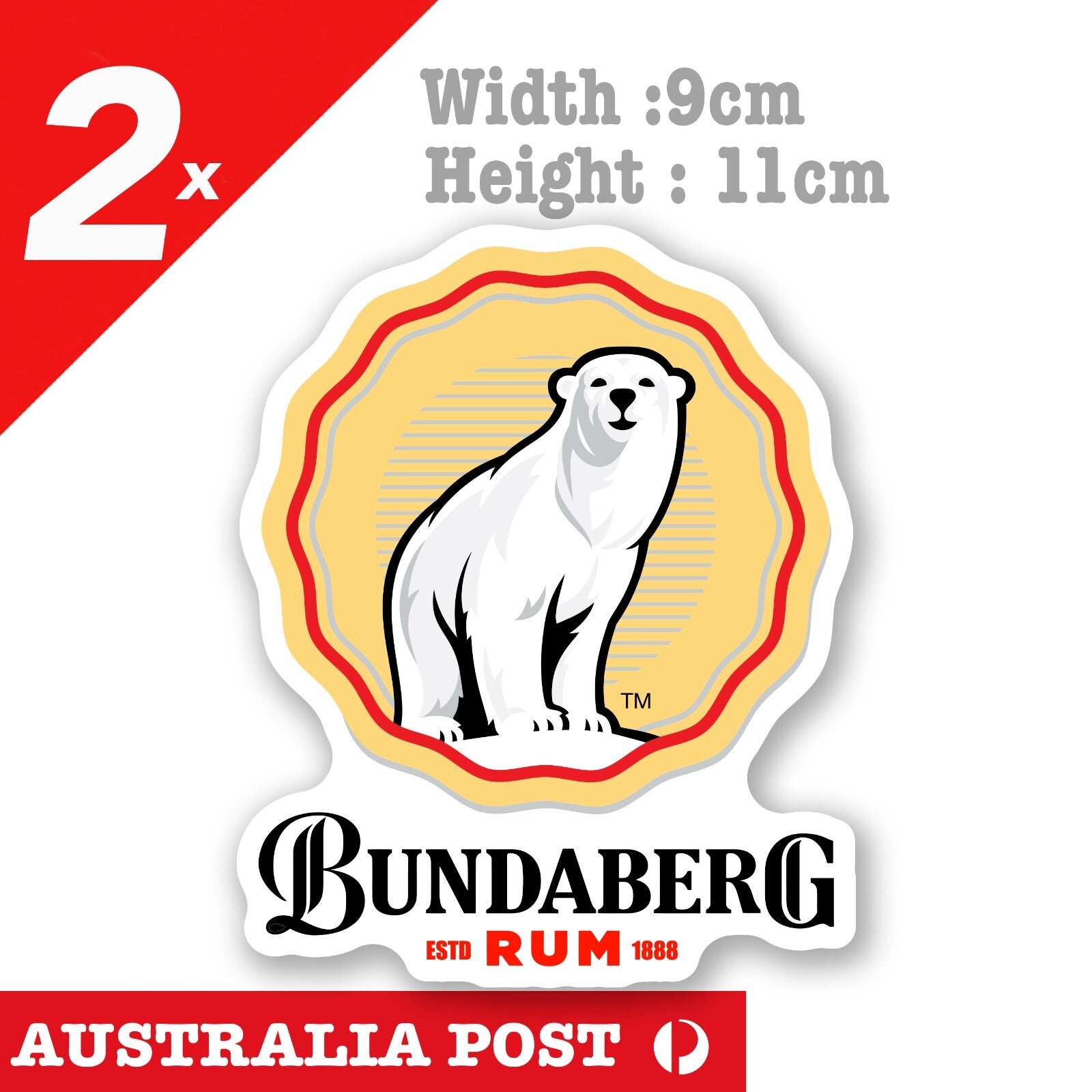 Bundaberg Rum Bundy Bear Stickers Camping Trailer Bar Fridge Sticker