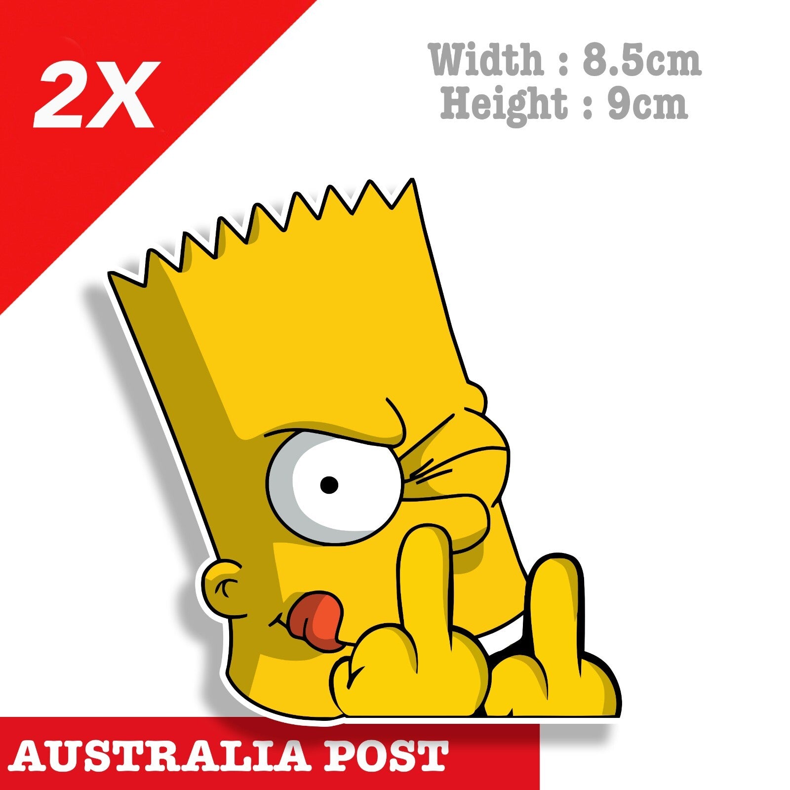 The Simpson Bart middle Finger Funny Car Window Sticker