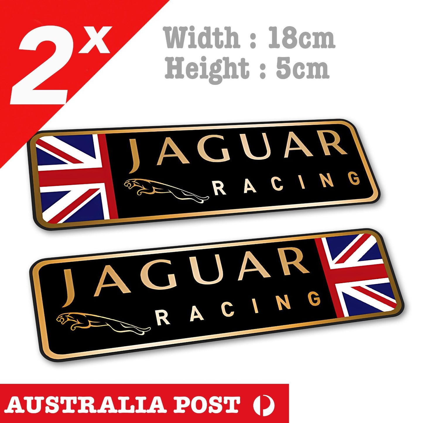 Jaguar Racing Banner with British Flag Logo Stickers