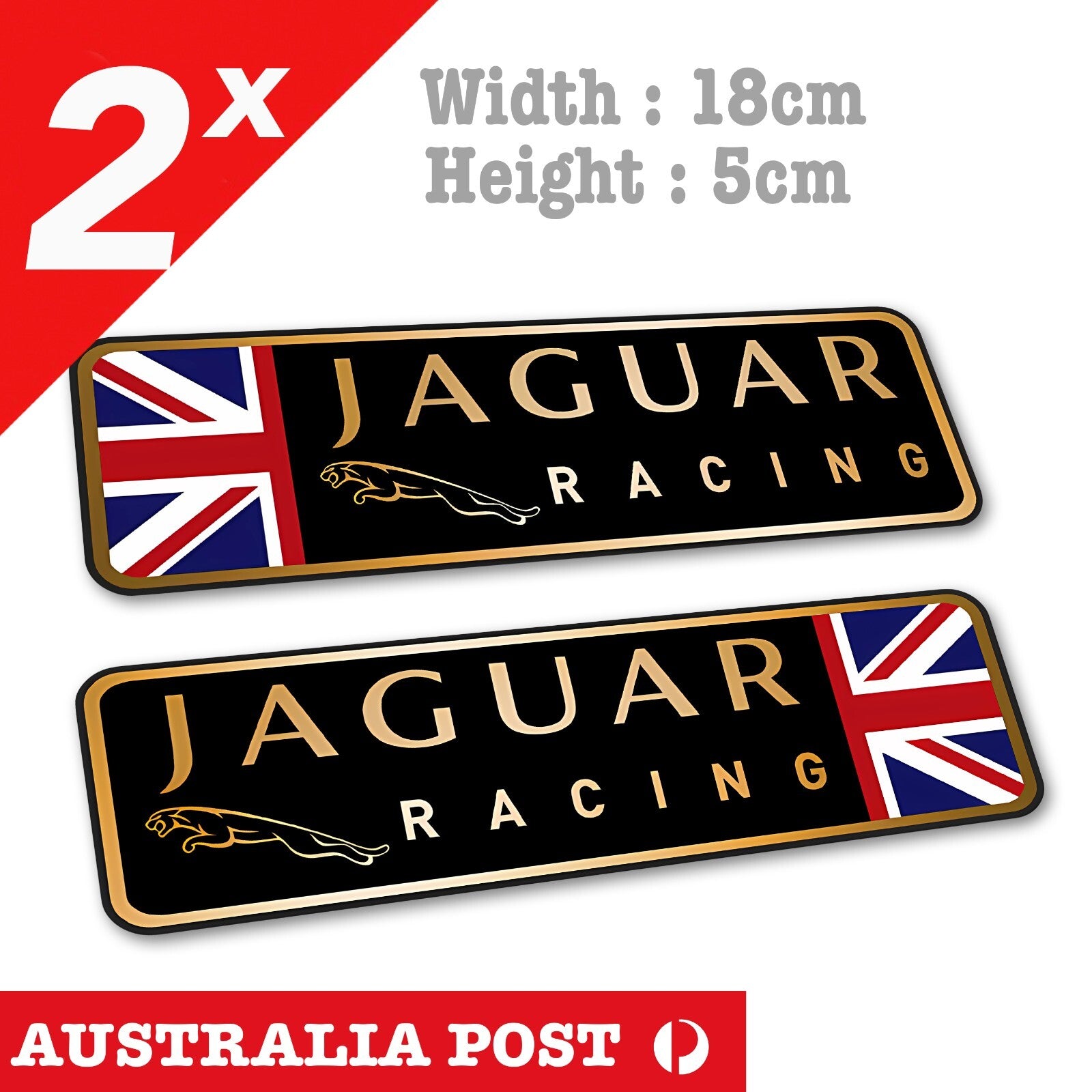 Jaguar Racing Banner with British Flag Logo Stickers