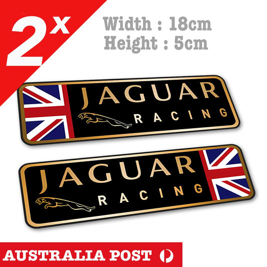 Jaguar Racing Banner with British Flag Logo Stickers