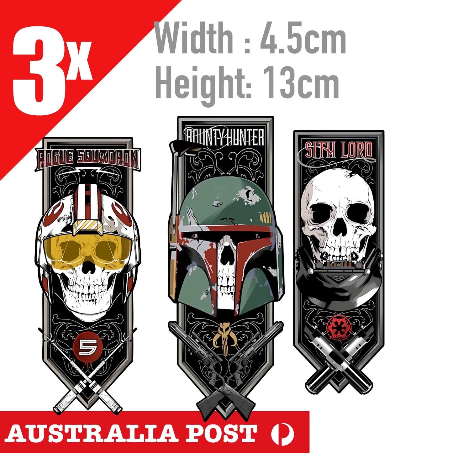 Star Wars Skull Helmet Banner ,Laptop , Car  Decal Stickers