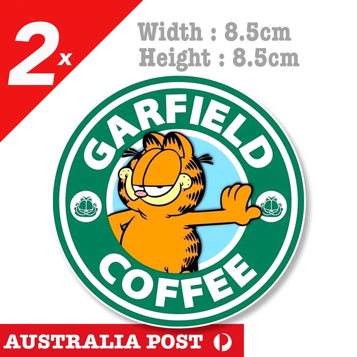 Starbucks Coffee Logo Garfield the Cat Funny Logo Sticker