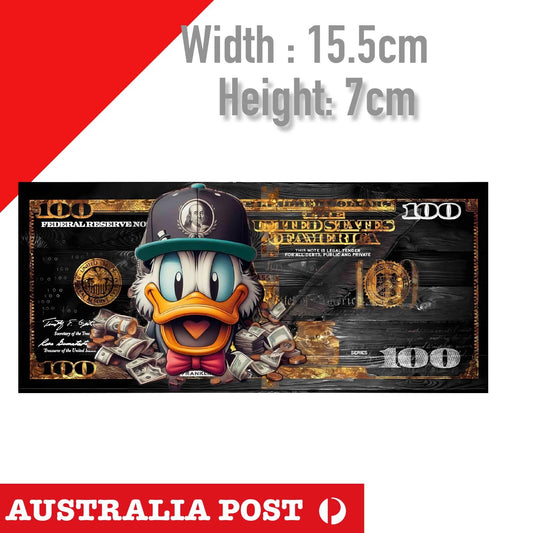 100 Dollars Donald Duck Black Note  Sticker
