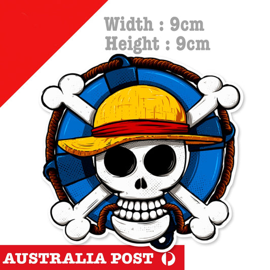 Monkey D Luffy Pirate King Logo, One Piece Logo Sticker