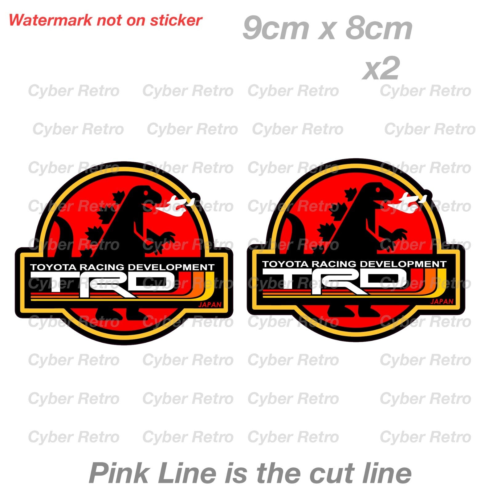 TOYOTA TRD Jurassic Park Godzilla Tokyo Japan  Sticker 