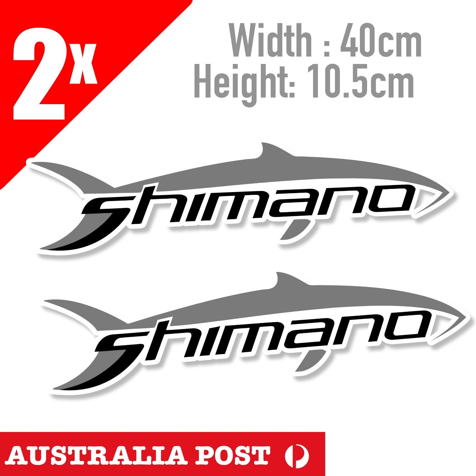 SHIMANO Fishing Logo, Mouth Bass Fish Boat Kayak Laptop Window 2x Stickers