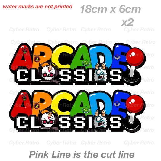 Monsters and Skull Arcade Classic Logo Font Retro Gaming Vintage  Sticker 