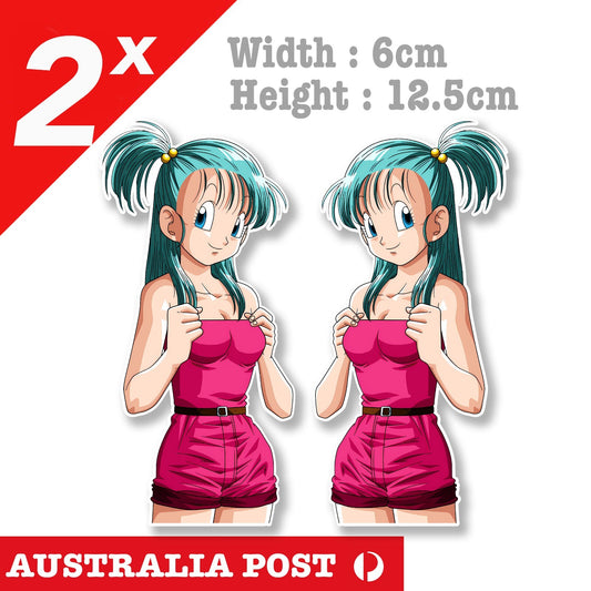 Bulma Red Dress - Dragon Ball Z  Laptop , Car  Decal Stickers