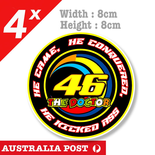 Valentino Rossi Number 46 Round Badge, The Game, Motorcycle Logo Stickers