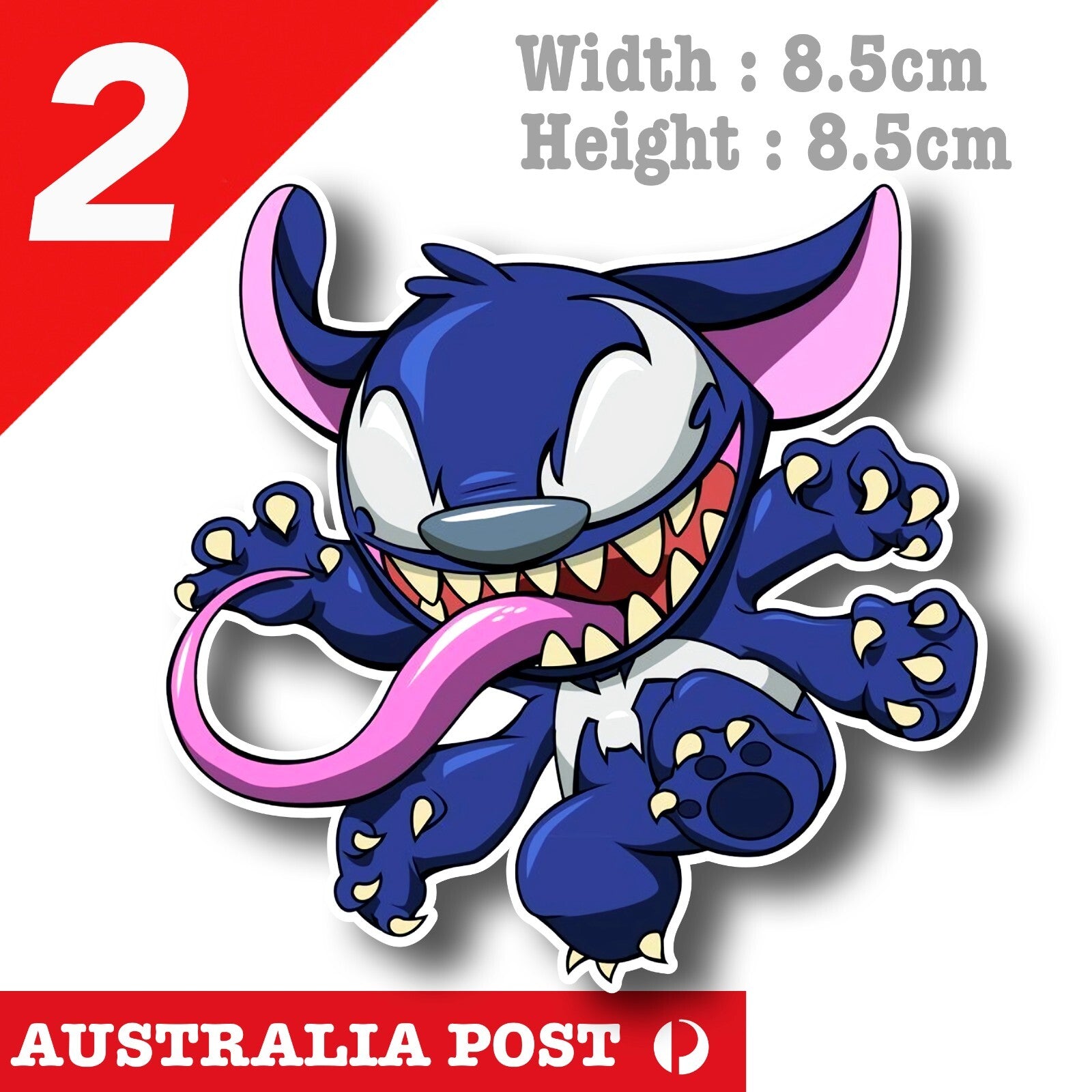 Disney  Lilo & Stitch as VENOM Cartoon Character Kissing Decal Stickers